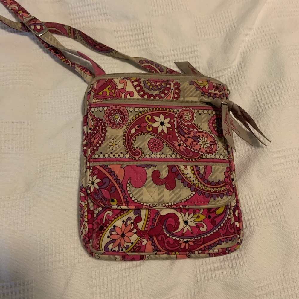Vera Bradley Grey/Pink Paisley Crossbody
